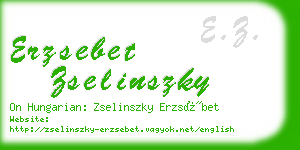 erzsebet zselinszky business card